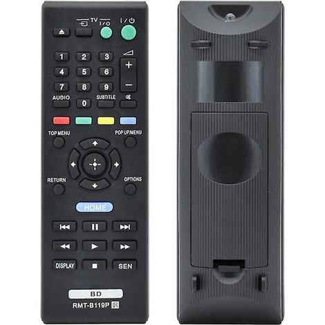 Télécommande de remplacement RMT-B119P compatible avec les lecteurs Blu-ray/DVD Sony BD, BDP-BX510, BDP-S1100 et BDP-S19 - Parfaite (1/2)