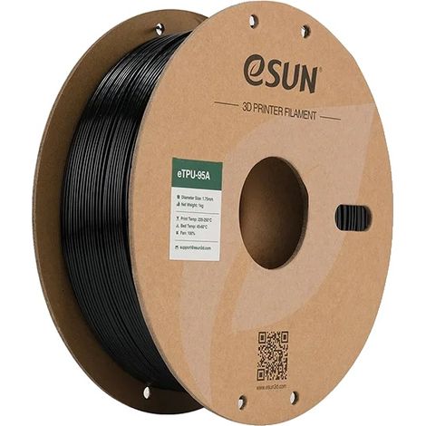 Filamento per stampante 3D, TPU flessibile 95A, elevata resistenza, nero (1/2)