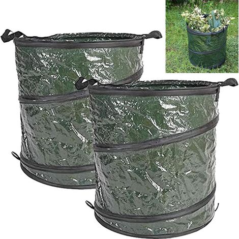 2 stück Gartenabfallsack 46x47 cm 115 Liter für Laub und Gartenabfälle, faltbarer Laubsack, Gartensack (1/4)