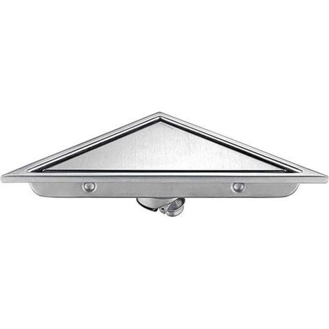 Desagüe de piso, protectores de tuberías, desagüe de piso a prueba de olores fabricado en acero inoxidable SUS304, desagüe de piso triangular para baño con tapa extraíble, desagüe de ducha, desagüe de (1/5)