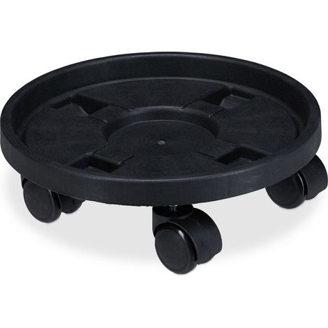 Portapiante con ruote per interni ed esterni 27,5 cm pratico design pulito in plastica nera 130009255