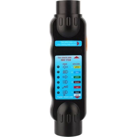 Outil de Diagnostic de testeur de connexion de prise de prise de prise de remorque de remorquage de voiture 7Pin 12V noir -YEA