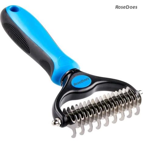 Brosse de Toilettage - RoseDoes - Professionnelle - Double Face - Antidérapante - Pour Chiens à Poils Longs (1/4)