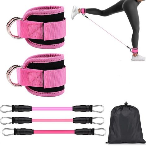 Set unisex de 6 bandas de resistencia para tobillos con correas para ejercitar glúteos y piernas (accesorios de fitness) (1/5)