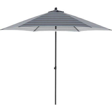 Doppler myZone 300 Mittelmastschirm Push-Up rund 300 cm Sonnenschirm 6 Farben 461591 840S Blockstreifen Anthrazit (1/2)