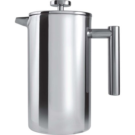 Cafetière, corps à double paroi en acier inoxydable 18/10 et filtre à mailles, finition miroir, 1000 ml (8 tasses à espresso ou 4 mugs) (1/5)