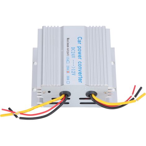 Convertisseur abaisseur 24V vers 12V, régulateur CC en alliage d'aluminium, adapté à la navigation GPS, 240W 20A. (1/5)