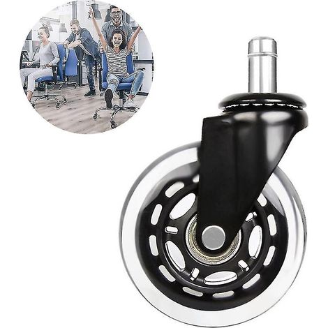 Lot de 5 Roulettes pour Fauteuil de Bureau, Roues en Caoutchouc Silencieuses, Réparation de Roulettes de Chaise, Castors Universels Compatibles avec Sièges de Bureau (1/3)