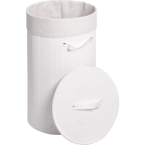 Panieràlinge HWC-C21, Laundry Bacàlinge Collecteur de linge Bacàlinge, Bambou rond 59x35cm (1/5)