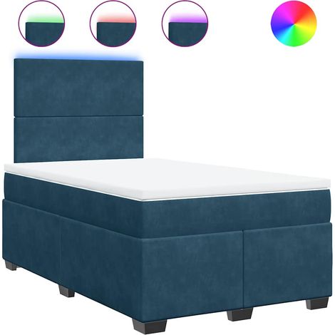 Maison Exclusive - Sommier à lattes de lit et matelas bleu 120x190 cm velours