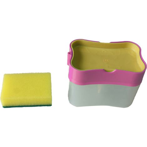Filiyano-Boîte distributrice de savon, porte-éponge souple en ABS, accessoire de nettoyage pour la cuisine, rose