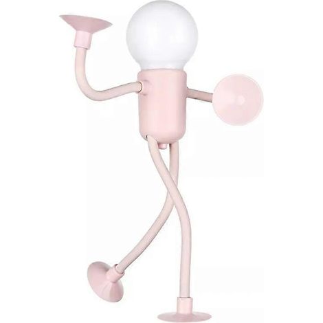 Lampe de bureau miniature polyvalente et créative, rose, en forme changeante, représentant un sportif amusant. (1/5)