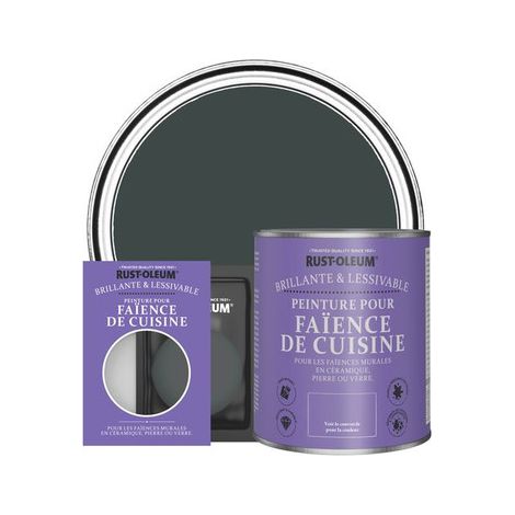 Peinture pour Faïence de Cuisine, Finition Brillante - Sable Noir (1/3)