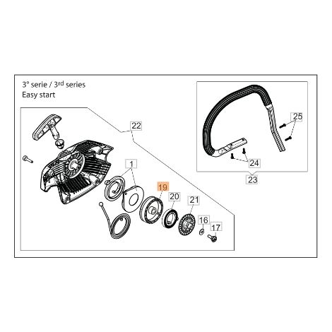 ORIGINAL OLEOMAC easy start pulley chainsaw GSH 510 - GSH 560 50310368R