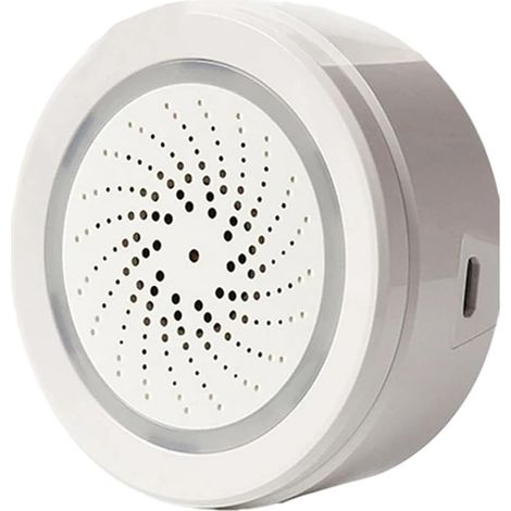Sirène Alarme Intelligente Sonore et Lumière WiFi 100dB avec Capteur Température Humidité Lumière Strobe (1/5)