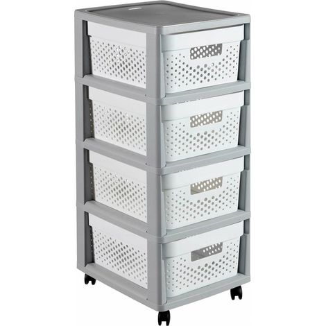 Curver Infinity mobile di stoccaggio bianco e grigio 30x36x69 cm