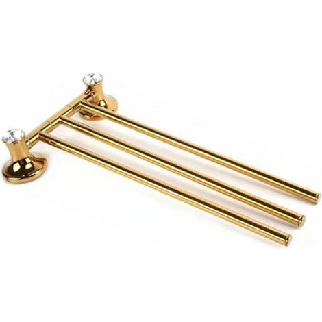 Porte-serviettes Trois Tiges Salle De Bain Fixation Murale Or Home Dgo-111 (1/2)