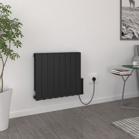 Portable Electric Oil Filled Radiator Wall Mounted Thermostat WiFi Timer Heater Black 1500W (1/5)