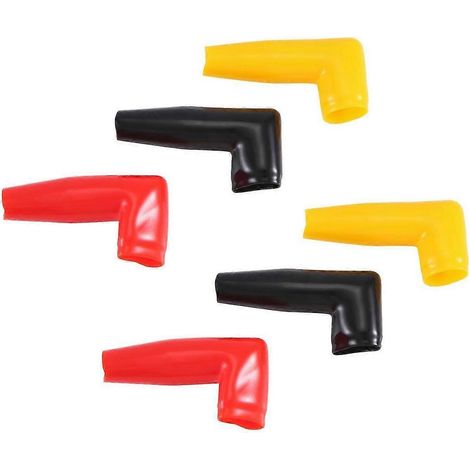 6-teiliges Set Gummikappen für elektrische Motorwinden-Kabelanschlüsse, schwarz, rot und gelb