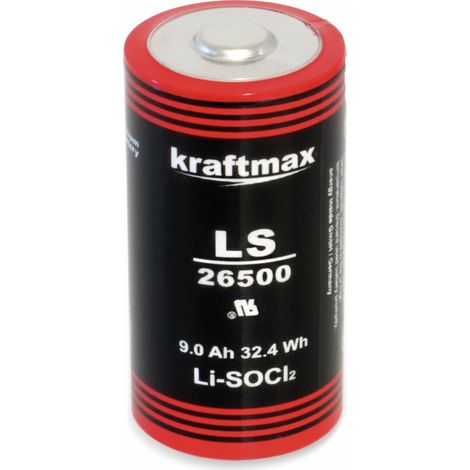 KRAFTMAX Batterie lithium LS26500, cellule C, 3,6 V, 9000 mAh