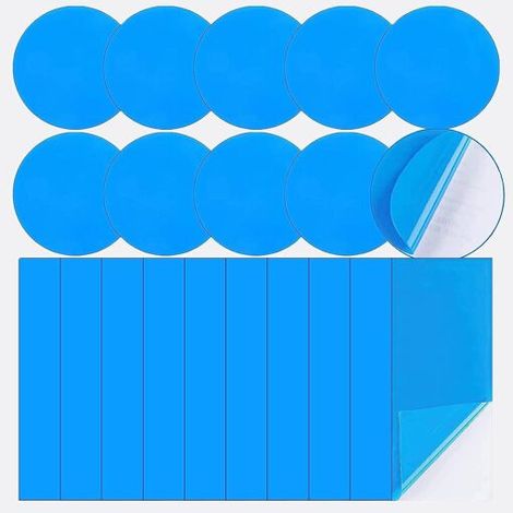 Kit de réparation avec 10 patchs en PVC auto-adhésifs pour piscines et matelas, pour colmater les petits trous et les fuites.-AquaForge (1/5)