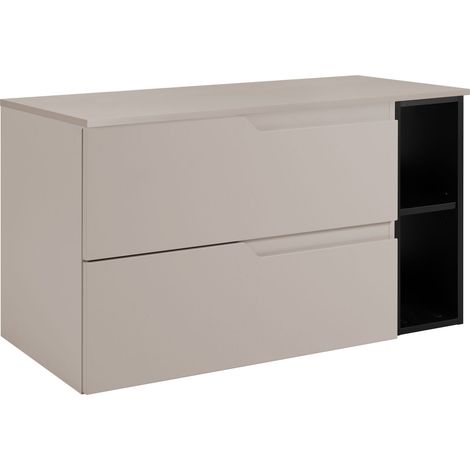 Set di mobili da bagno sotto lavabo, Beige / nero, 80 (60 + 20) x 46 x 58 cm