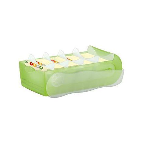 Karteikasten CROCO 12,1 x 8,5 x 24,6 cm (B x H x T) DIN A7 quer 900 Karten Polypropylen grün transluzent 5 Stützplatten (1/4)