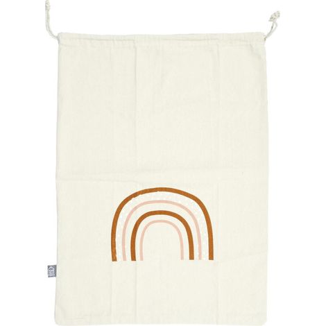 Sac à Linge en Tissu "Arc en Ciel" 50x70cm Beige (1/2)