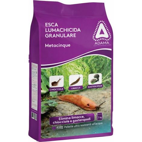 Esca LUMACHICIDA GRANULARE METACINQUE 1 kg Elimina limacce, lumache, chiocciole e gasteropodi