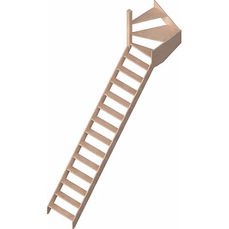 Holztreppe mit 15 Stufen – Steighöhe 3,20 m – Breite 0,68 m - COTTAGEJ-LGH-320SR