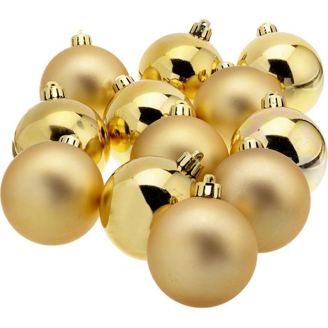 Lot de 12 boules EDM - esprit de Noël - Doré - 71869