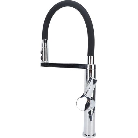 Küchenarmatur mit Federschwenkmechanismus, Kupfer, Hochdruck, Ausziehmechanismus, für Küchenspülen in Bauernhäusern, Waschküchen, Wohnwagen und Wohnmobilen (1/5)