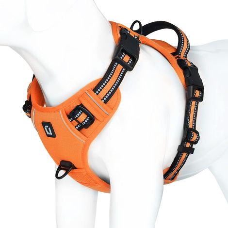 Harnais Chien Anti Traction, Réfléchissant Harnais De Chien Réglable Décourager Tirer Pet Gilet Durable en Nylon Harnais pour Chiens Moyen et Grand (1/5)