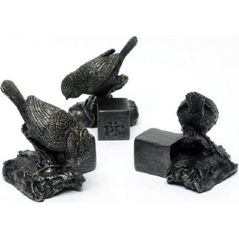 Blue Tit On Log Plant Pot Feet - Set of 3 - L7 x W6.5 x H8 cm