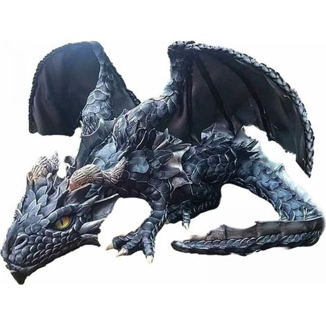 Big Squatting en résine, Figurines de Gardien de Dragon blindé, Sculpture de Dragon Reison, Statue de Dragon Volant Vintage pour décoration intérieure ou extérieure
