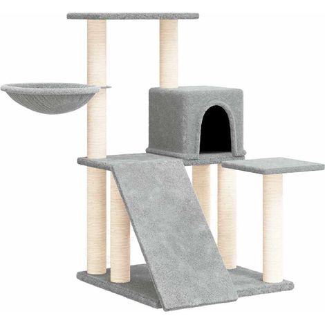 vidaXL Rascador para gatos con postes de sisal gris claro 82 cm (1/2)