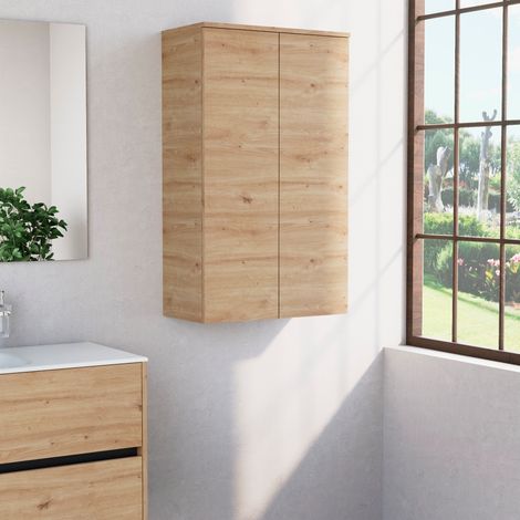Inda - Colonna bagno con 2 ante e 3 ripiani 60x102 cm - Rovere (1/3)