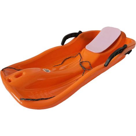 Aga Kinder Schlitten DS493 Orange, Hochwertige Kinderschlitten aus Kunststoff, mit Bremsen, stabile und schöne Schlitten für Kinder