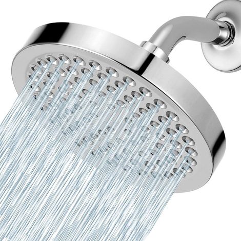 Regendusche 15cm rund, Hochdruck, einstellbar, Chrom, werkzeuglose Montage (1/5)