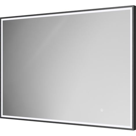 Colore Madison Matt Black 1000mm x 700mm Illuminated Dimmable LED Mirror with Demister and Touch Sensor (1/5)