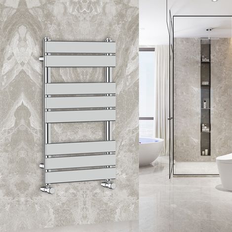 WarmeHaus Flat Panel Bathroom Heated Towel Rail Radiator Ladder Chrome 800x450mm