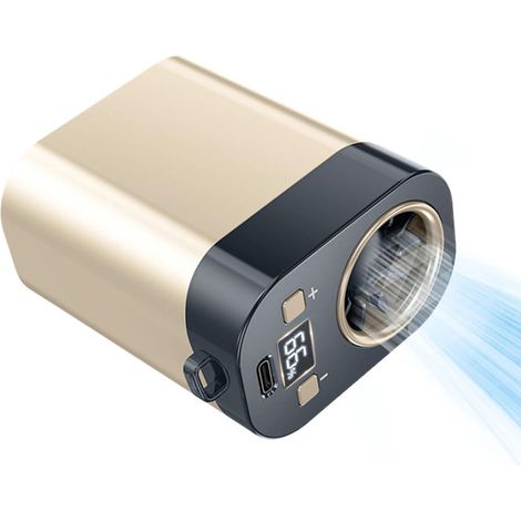 Ventilateur de Taille Portable Clip 6-8H, Mini Ventilateur de Ceinture Ergonomique Sans Fil, Idéal Randonnée Camping Or (1/5)