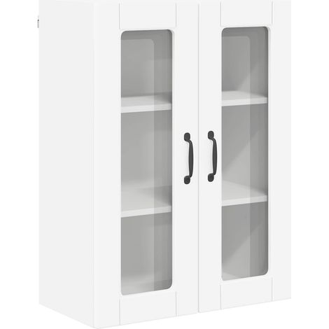 Maison Exclusive - Mobile in vetro da parete PORTO Bianco 60 x 31 x 80 cm (1/5)