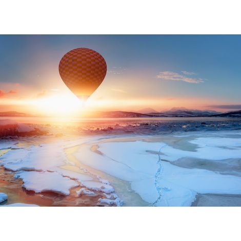 Tableau sur toile montgolfière au crépuscule 100x140 cm - Impression sur Toile Murale Décorative - Image imprimée en HD sur Toile - Toile sur Châssis en Bois FSC - Fabriqué en France (1/5)