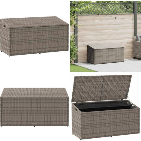 vidaXL Garten-Auflagenbox Grau 110x50x58 cm Poly Rattan