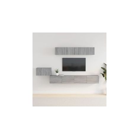Ensemble de meubles TV 5 pcs Sonoma gris Bois d'ingénierie (1/5)