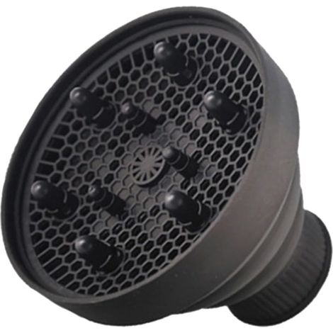 1 Diffuseur,Accessoire de sèche-cheveux,Silicone,Pliable,Portable,Universel,Noir,Cheveux bouclés (1/5)