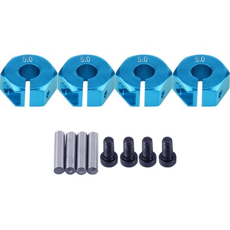 Adaptateur Universel de Roue Hexagonale 12mm pour Voiture RC 1/10 HSP Sakura (5mm, Bleu) (1/5)