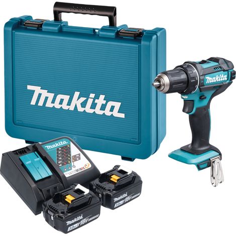 Taladro atornillador a batería Makita DDF 482 RFE de 18 V y 62 Nm + 2 baterías de 3,0 Ah + cargador + maletín (1/5)
