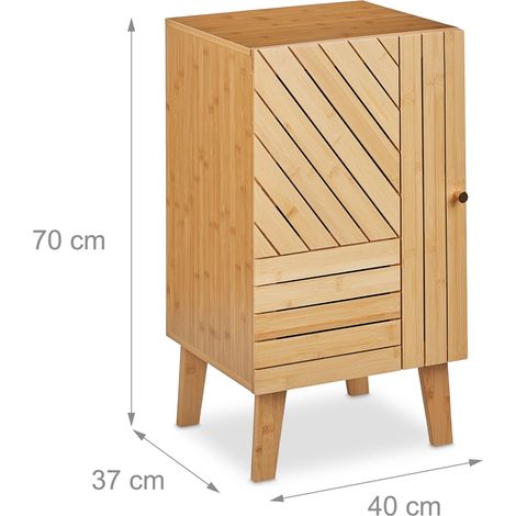 Mobile portaoggetti per bagno compatto 60 x 30 x 80 cm design naturale stoccaggio ordinato in bambù naturale 130013467